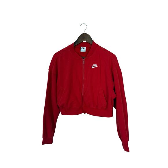 Nike SPORTSWEAR CLUB FLEECE OVERSIZED CROPPED FULL ZIPJACKET small - Picture 1 of 4